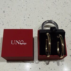 UNO de 50 Gold and Silver Hoop Earrings